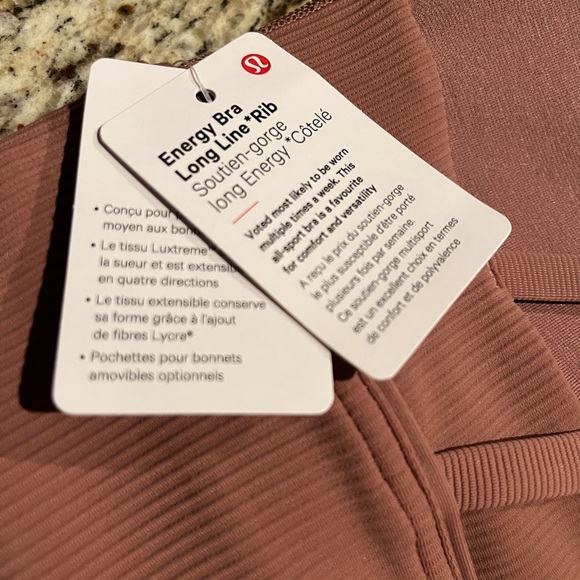 NWT Lululemon Energy Bra Longline Ribbed *Medium Support, B–D Cups - Spiced Chai - Picture 5 of 10